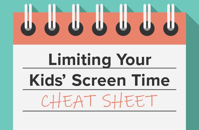 illustration of limiting kid's screen time cheat sheet on notepad