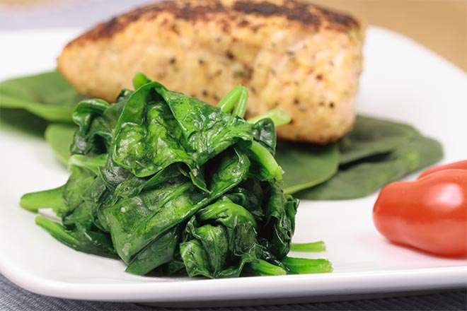 Cooked spinach