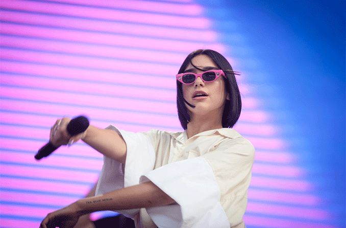 Dua Lipa wearing sunglasses