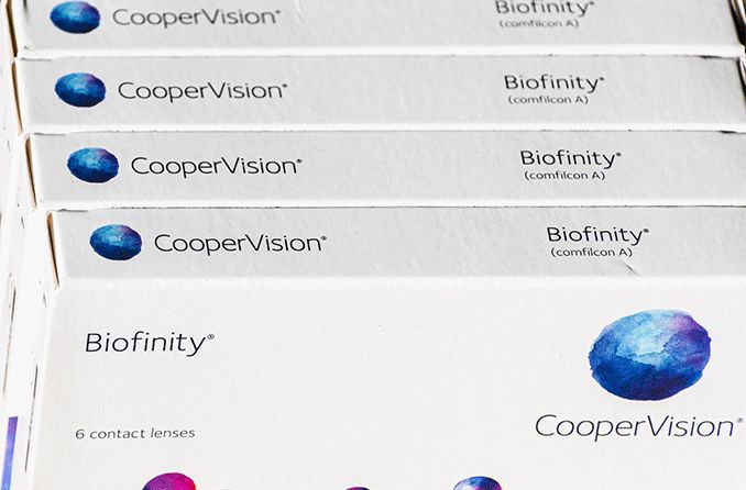 boxes of Biofinity toric contact lenses