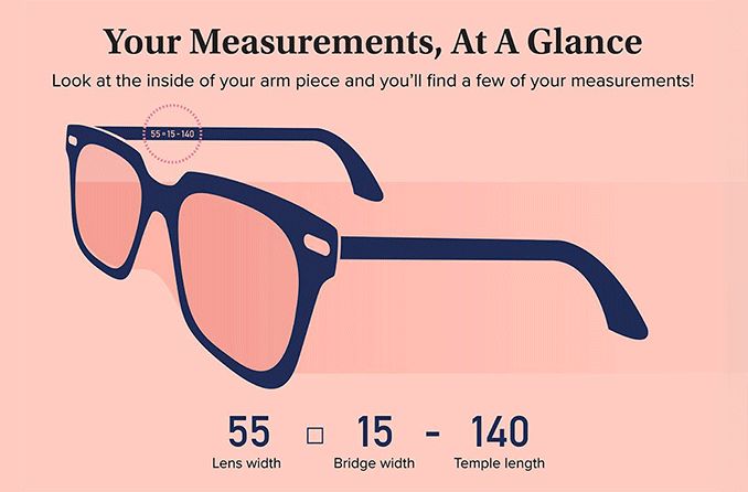 Illustration of eyeglass measurements