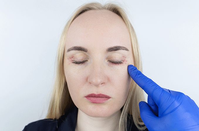 woman with ocular rosacea