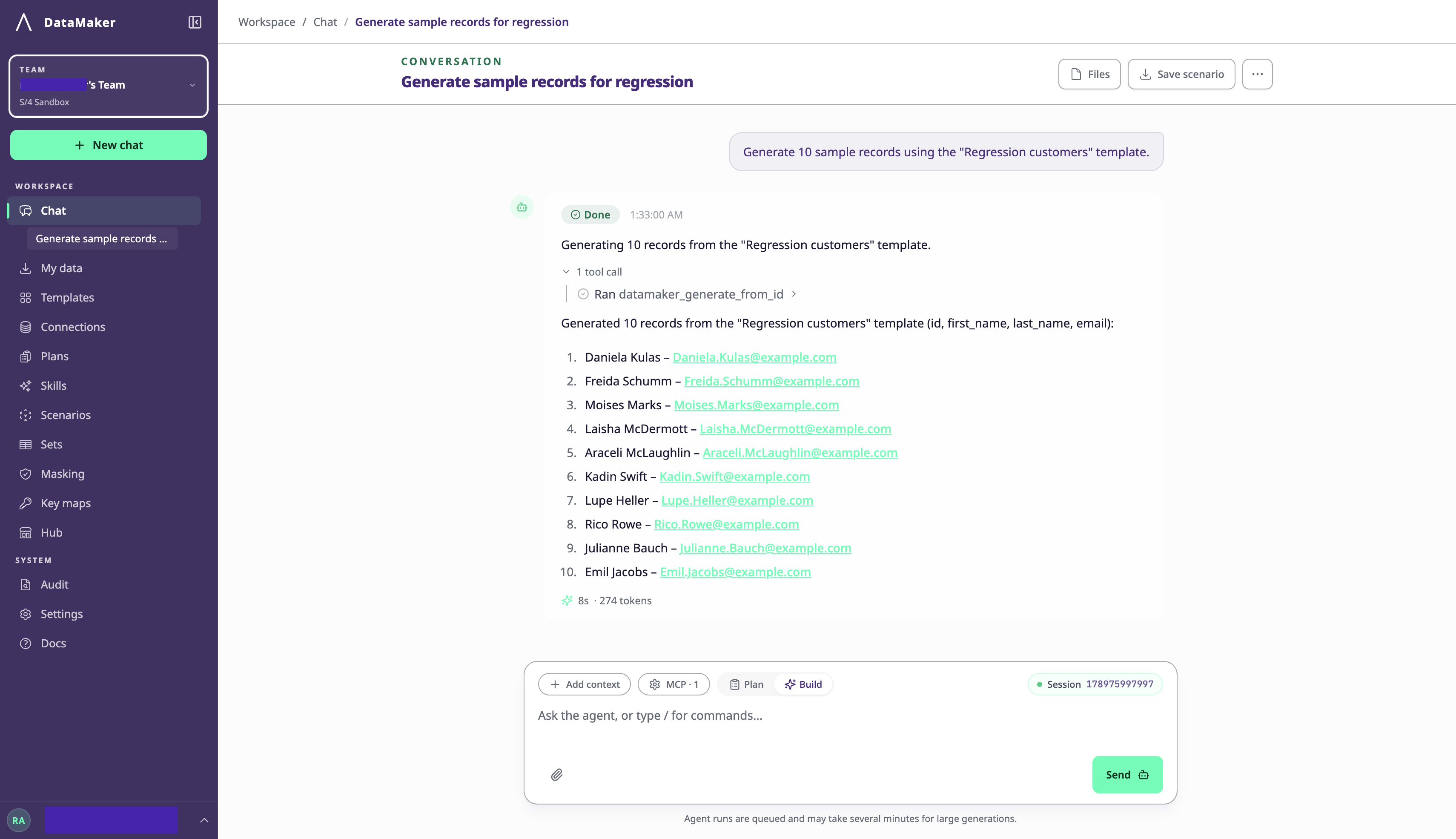 Generated 10 sample records