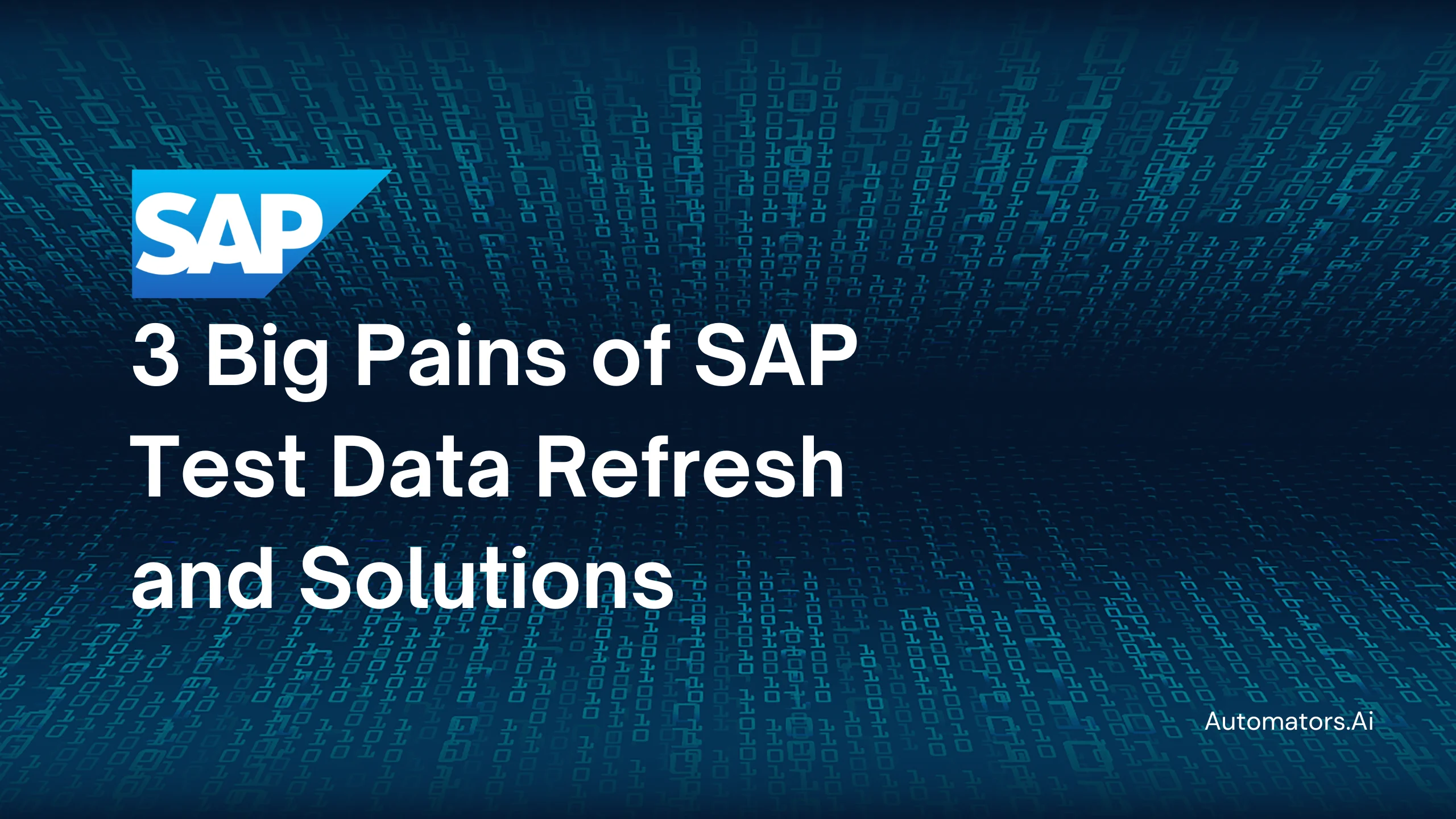 3 Big Pains of SAP Test Data Refresh