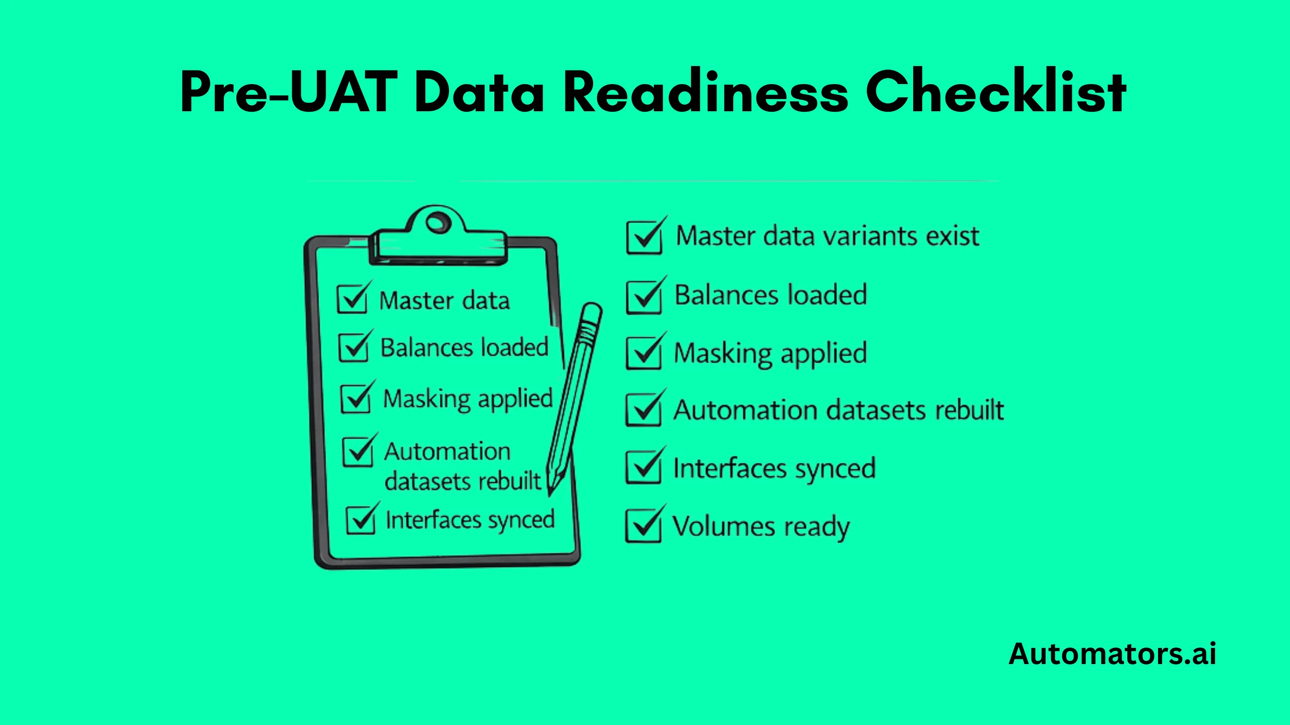 Pre-UAT Data Readiness Checklist