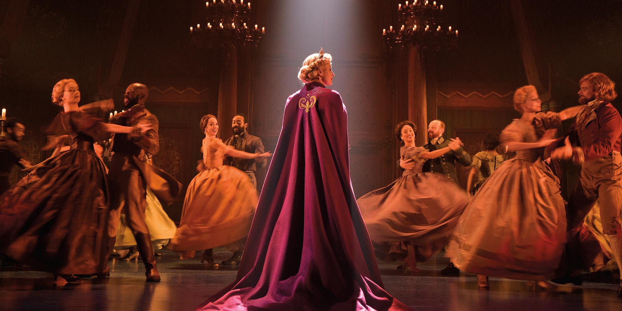 Frozen - Caissie Levy (Elsa) and the Company of FROZEN on Broadway - Waltz. Photo by Deen van Meer