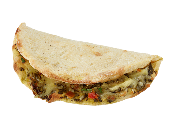 Pinsa Tomate & Pesto, gefaltet