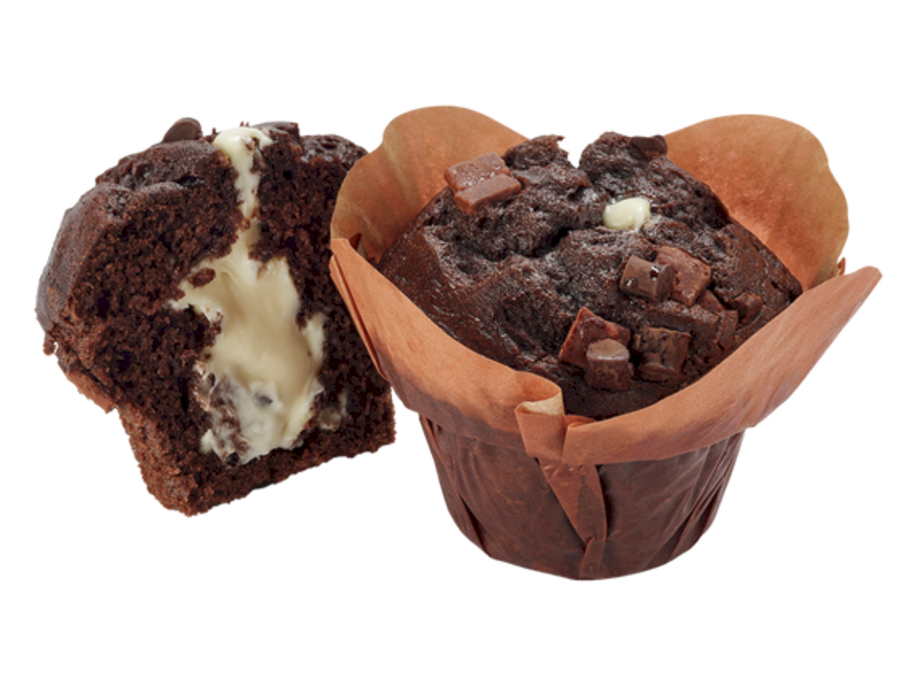 Gefüllter Triple Chocolate Muffin