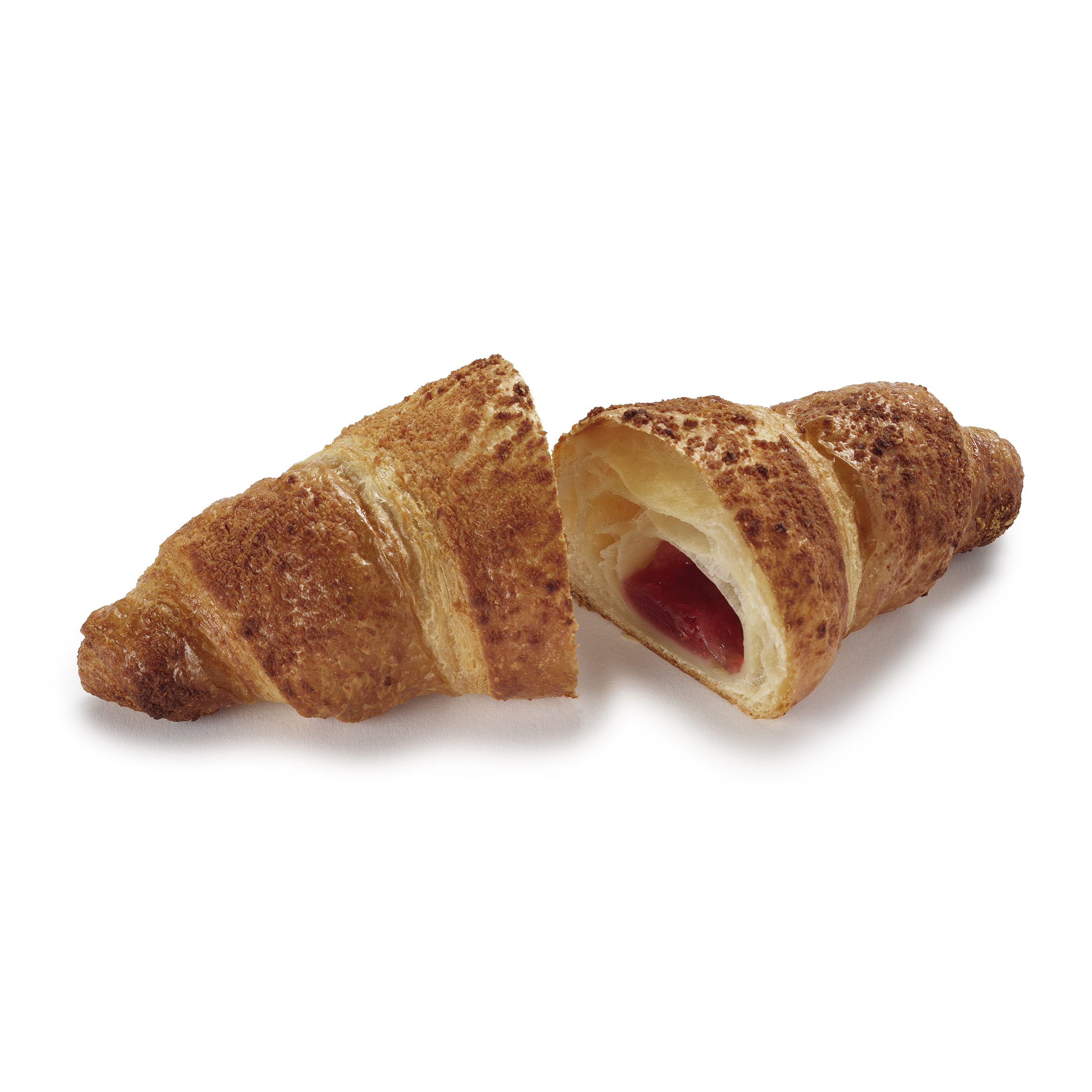 Butter-Croissant mit Erdbeerfüllung