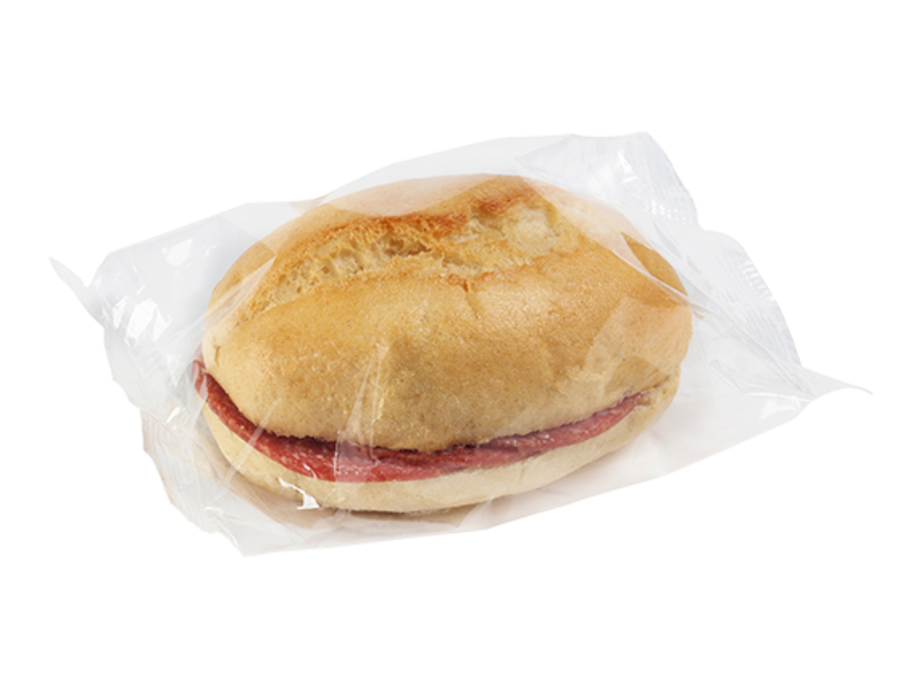 Belegtes Brötchen mit Geflügelsalami