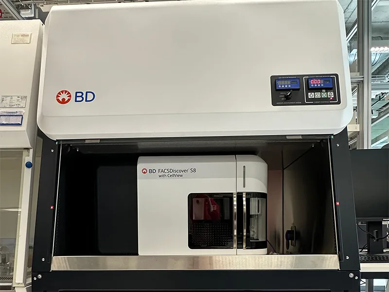 A view from the front of the FACSDiscover S8 instrument
