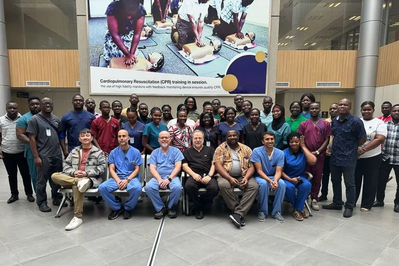 University of Ghana Medical Center, residents on a global health trip in Ghana training and education.