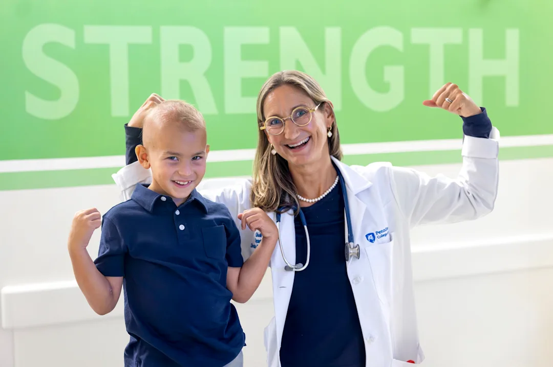 Dr. Giselle Sholler with patient Ford Bartle at Penn State Health Children's Hospital - Pediatric Hematology-Oncology
