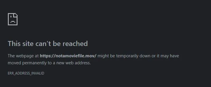 ERR_ADDRESS_INVALID