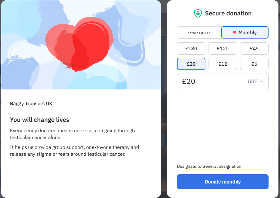 Donations screenshot