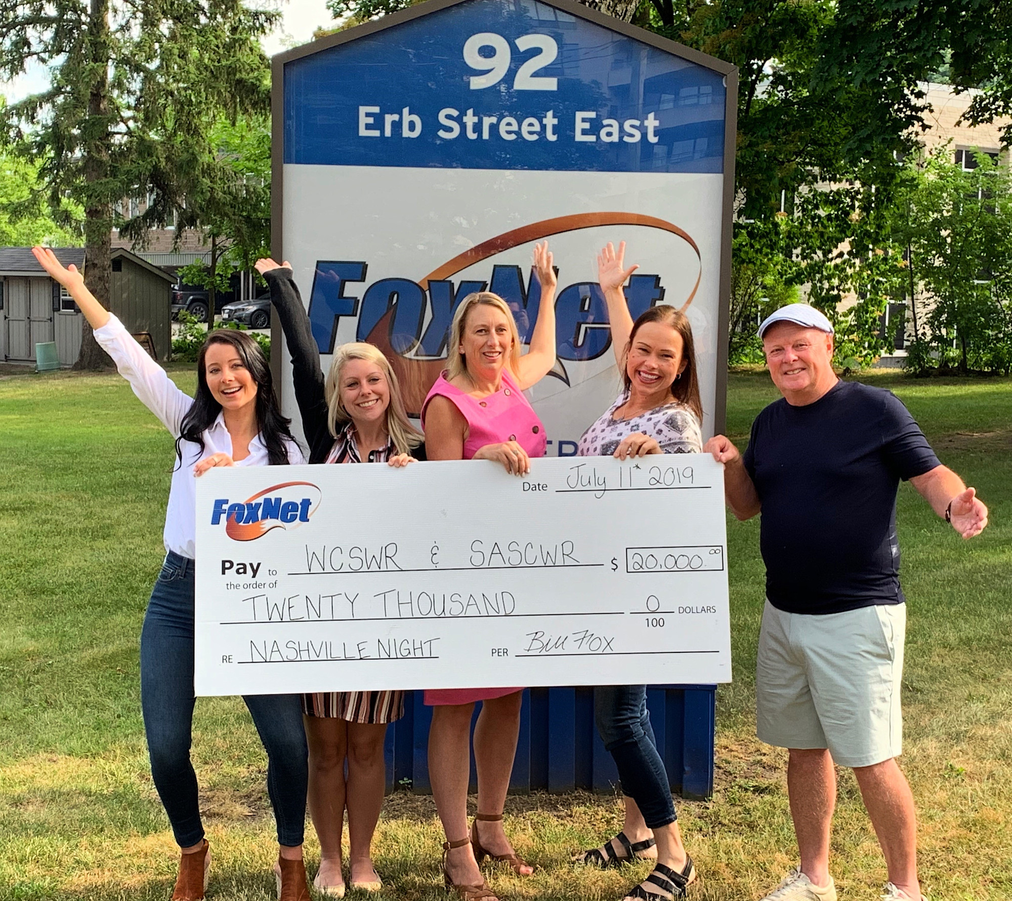 Nashville night large cheque twenty thousand