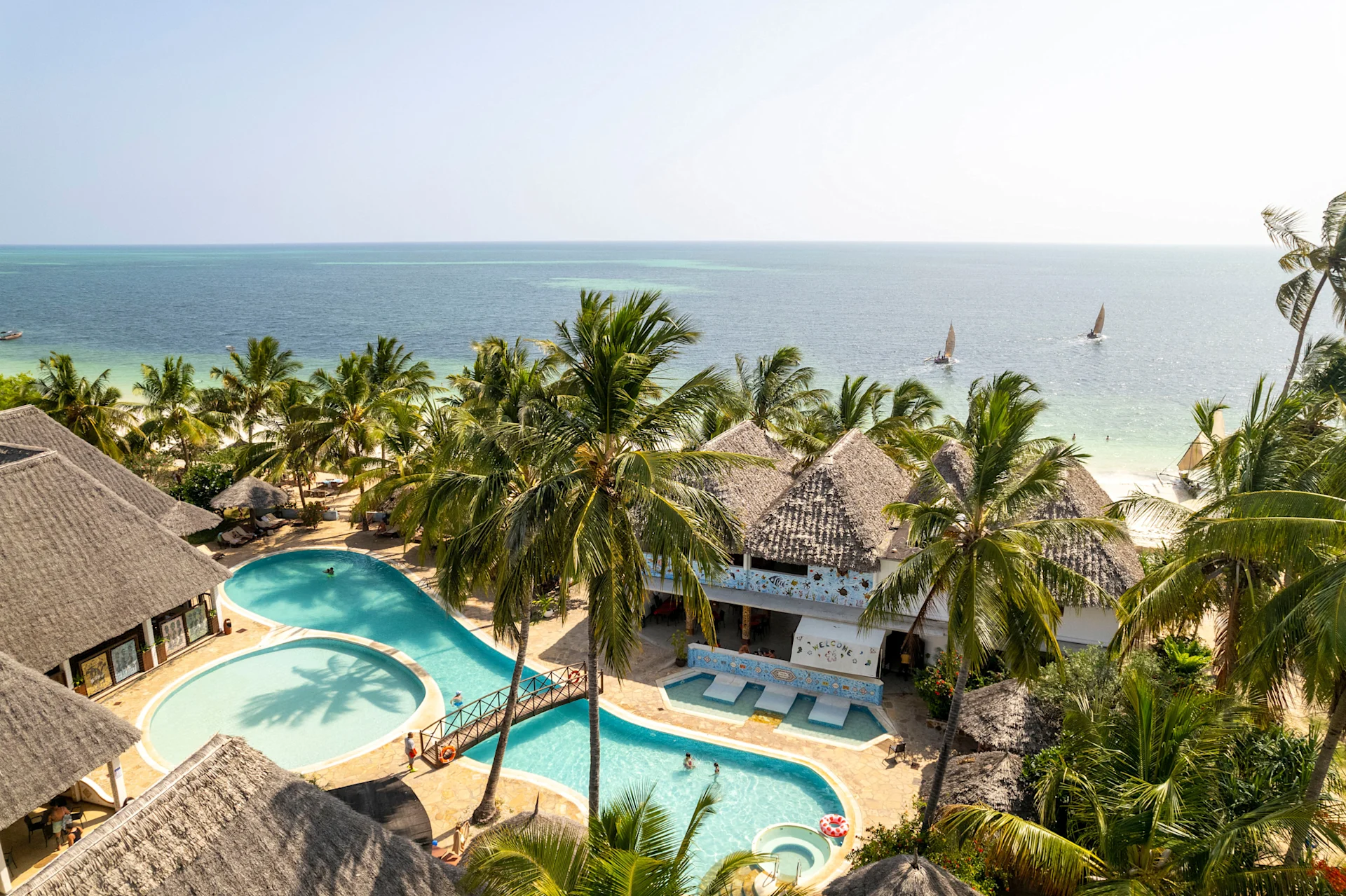 aerial view of pool area and ocean at Jaz Adonia Beach Resort