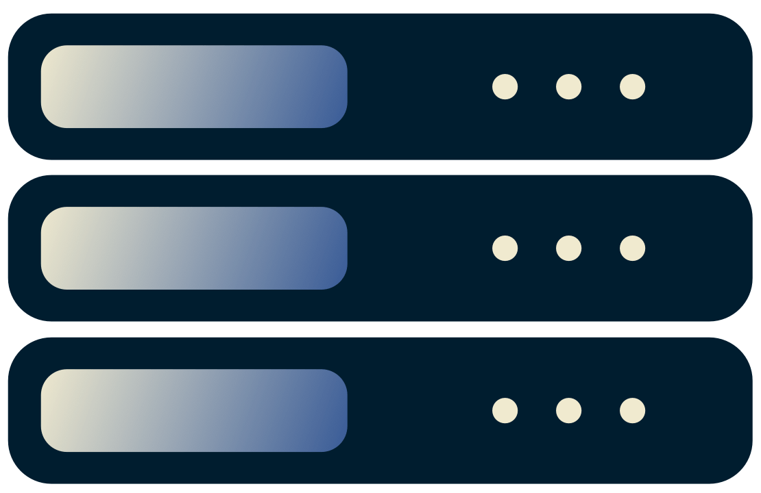 ISP servers stacked on top of each other.