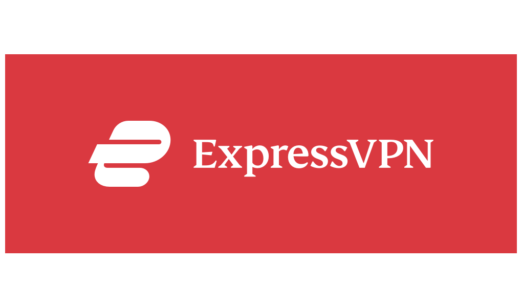 Anteprima: logo ExpressVPN bianco su rosso orizzontale  