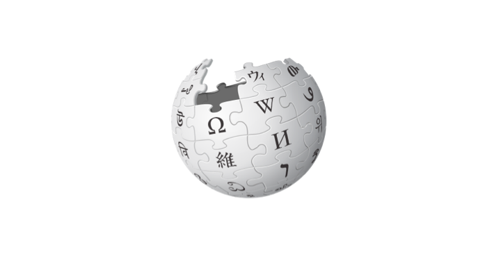 ノートパソコンの画面に表示されたWikipediaのロゴ。