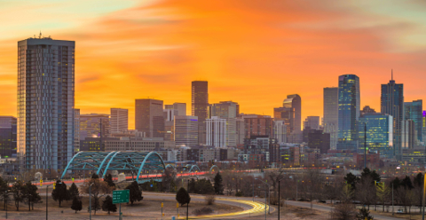 Denver skyline.