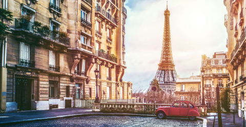 Vista de la torre Eiffel en París.