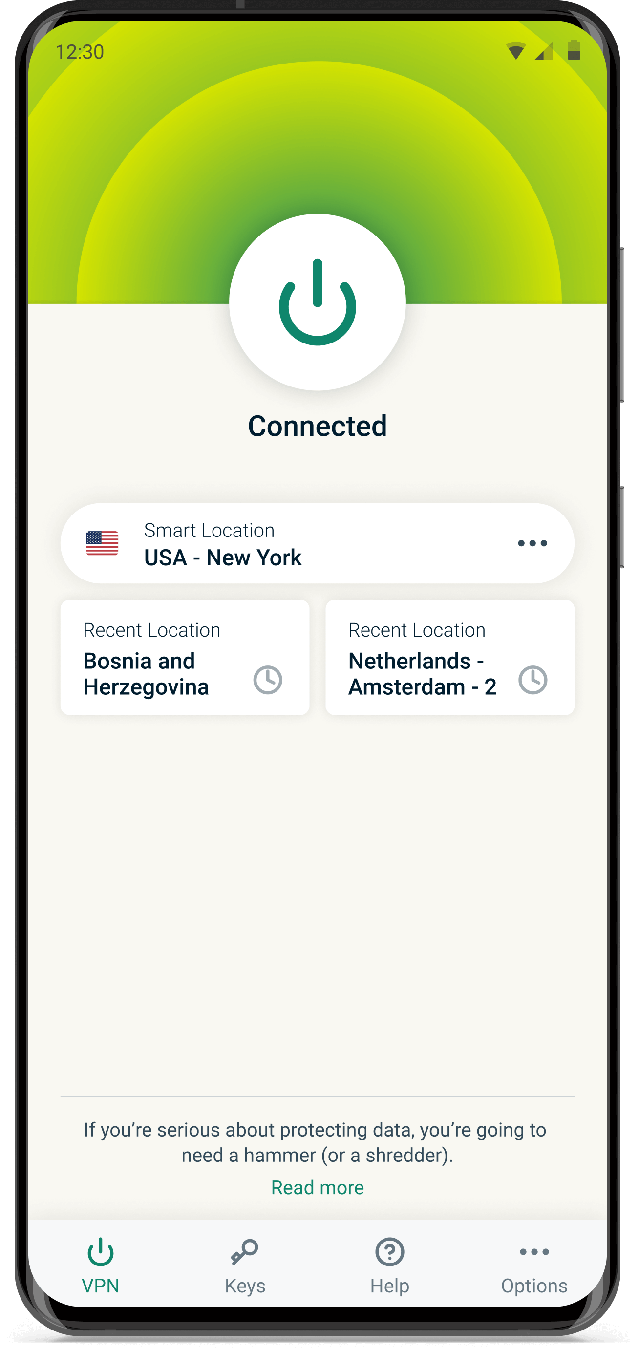 Preview: Screenshots Android ExpressVPN-Android  