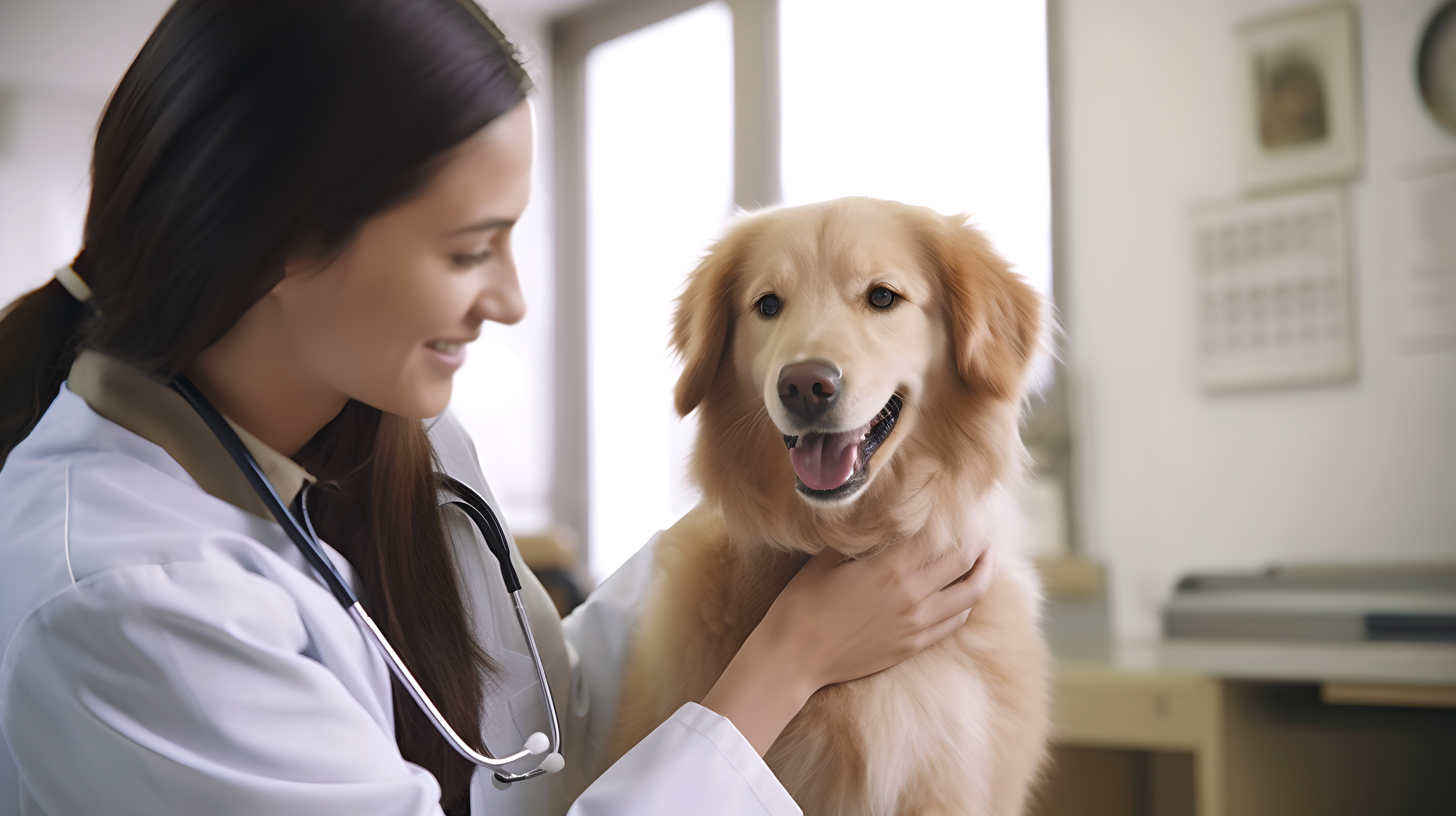 dog at vet