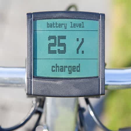 Das Bild zeigt die Batterieanzeige eines E-Bikes.