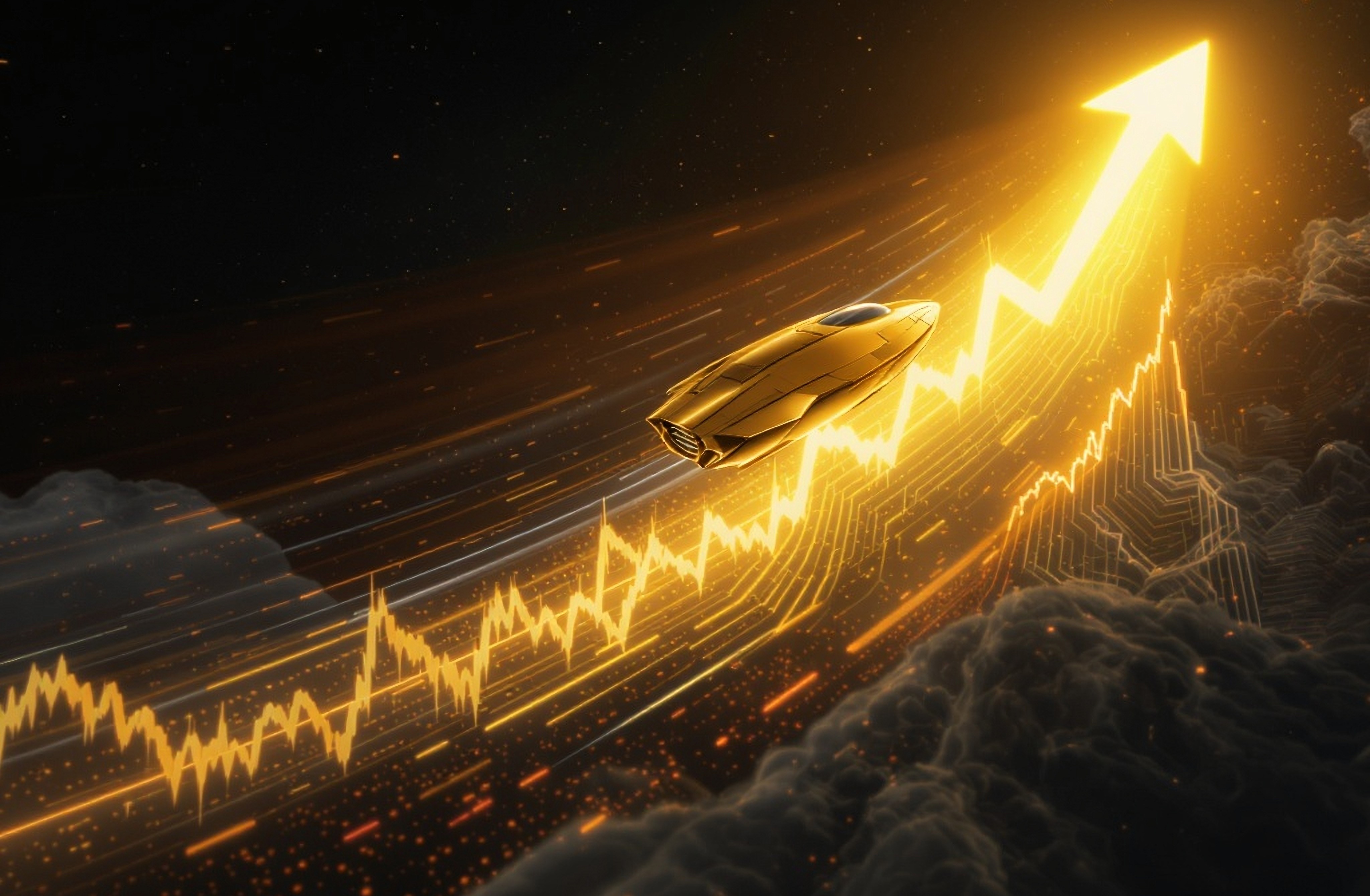 Sci-fi arrow curving u pin space