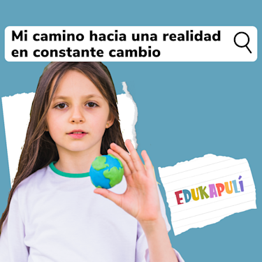 niña sujento en su mano unmundo de plastilina