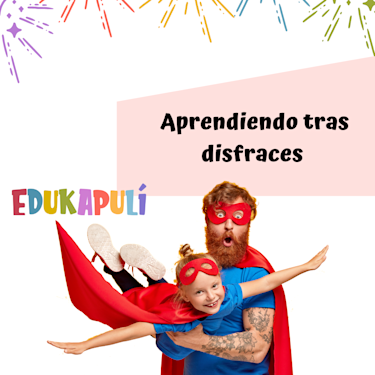 hombre cargando a niña como si estuviera volando ambos disfrazados de superheroes