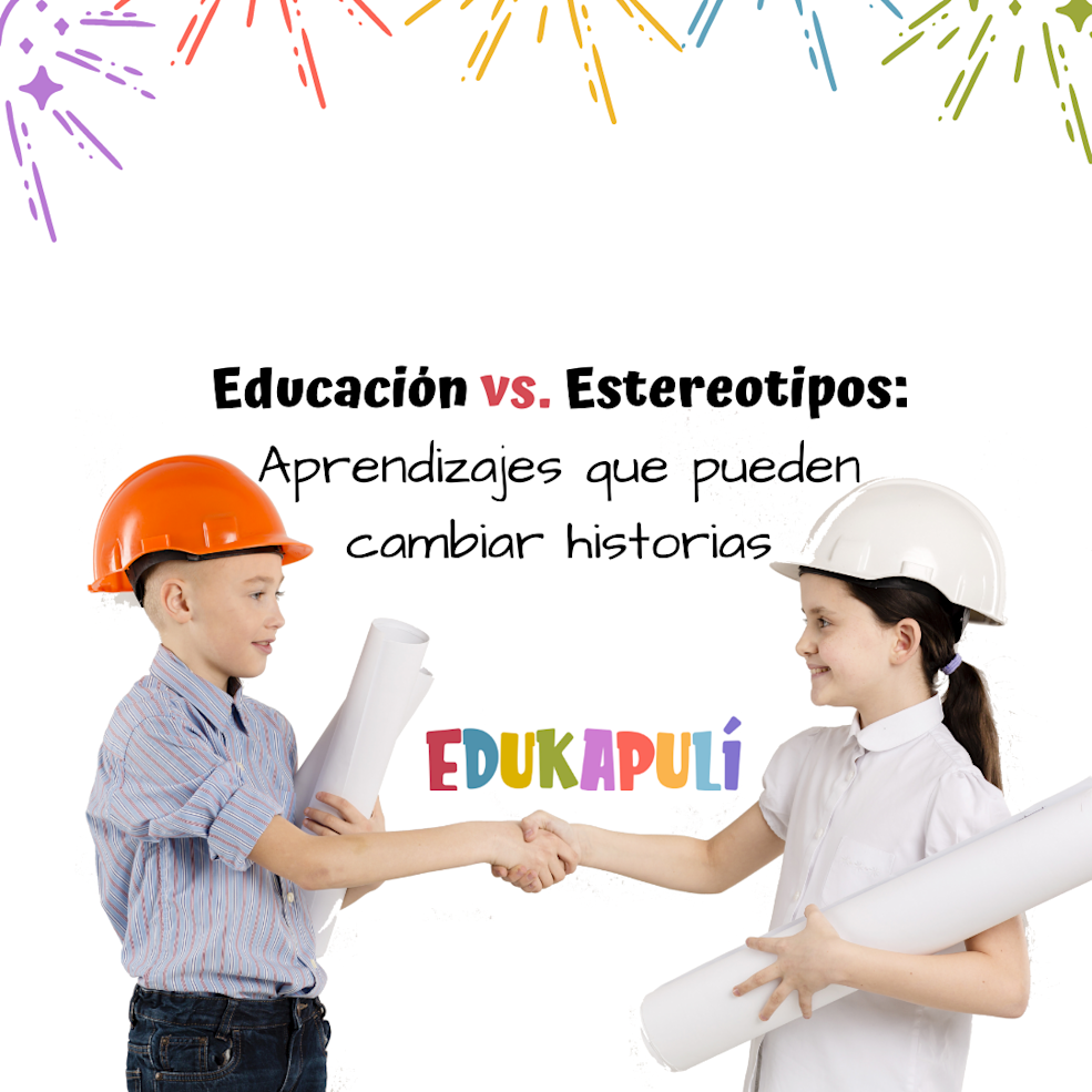 niños disfrazados de arquitectos dándose la mano