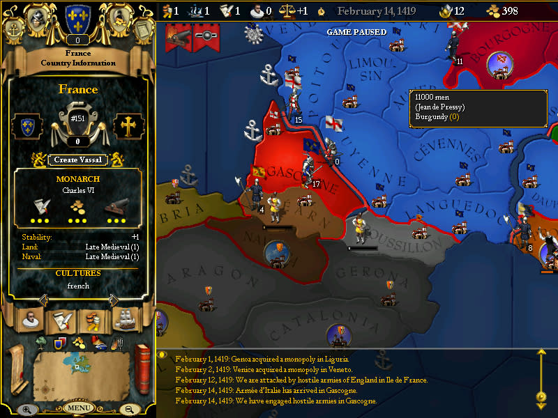 For the Glory: A Europa Universalis Game (screenshot 5)