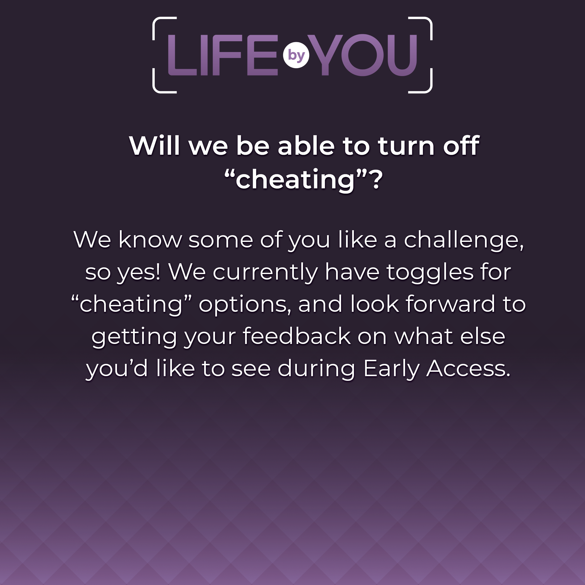 QnA Will we be able to turn off cheating?