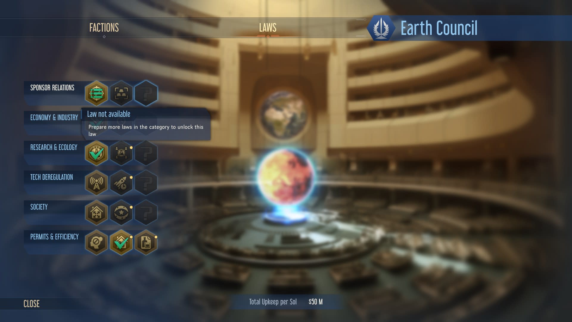 Earth Council Law Options