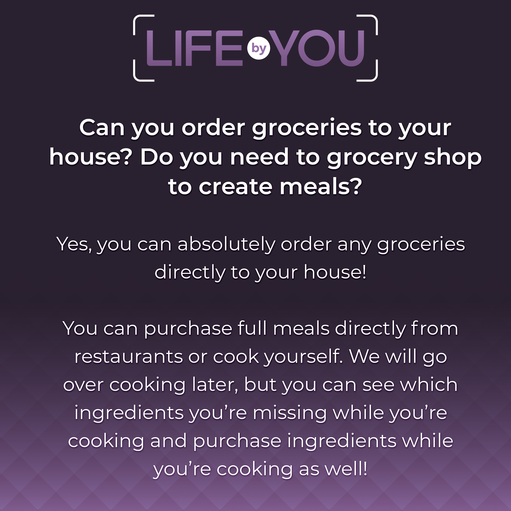 QnA Can you order groceries to your house?