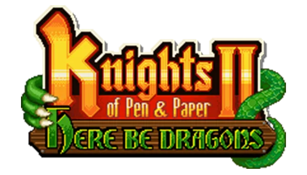 Logotype for Knights of Pen and Paper 2: Here be Dragons