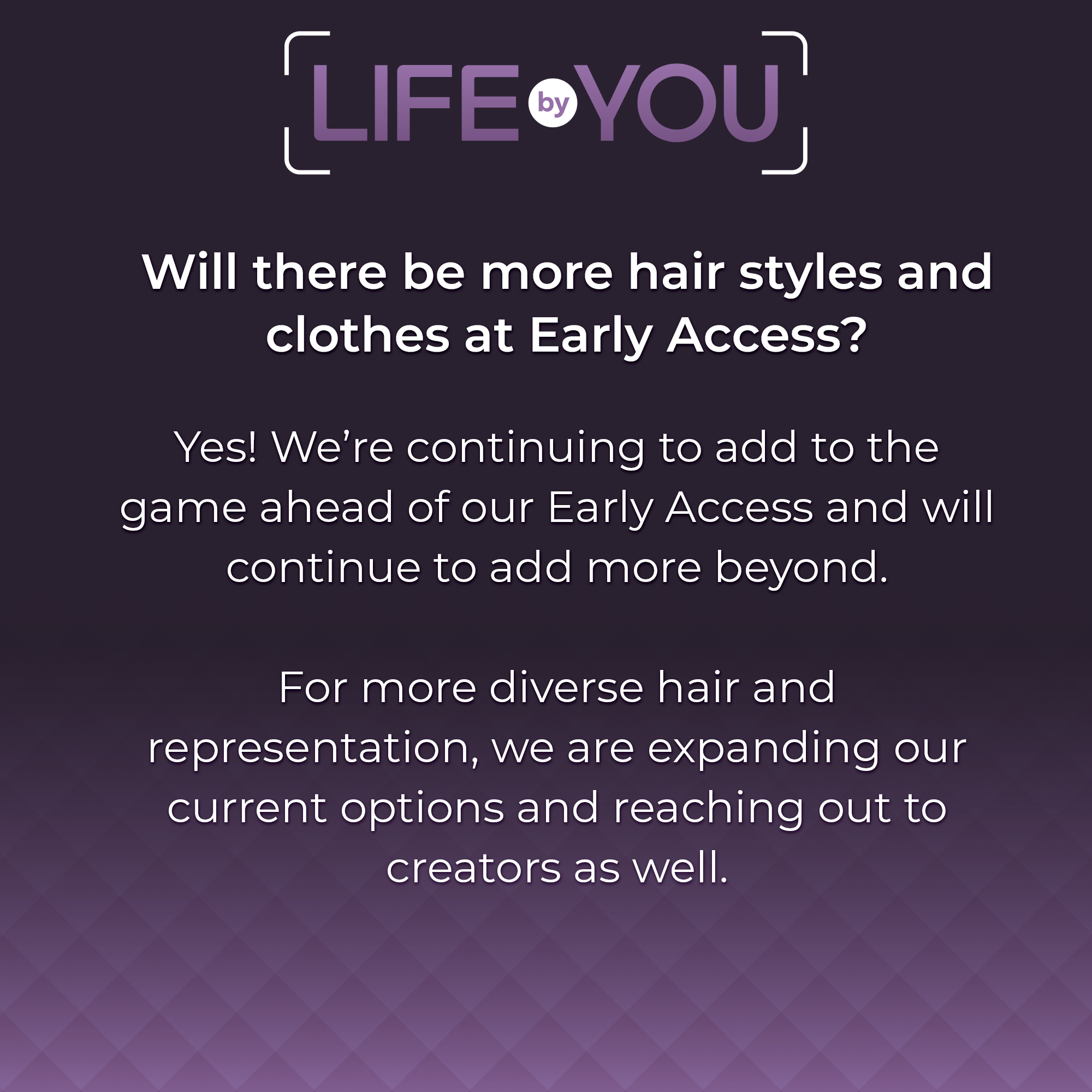 QnA Will there be more hair styles/clothes at Early Access?