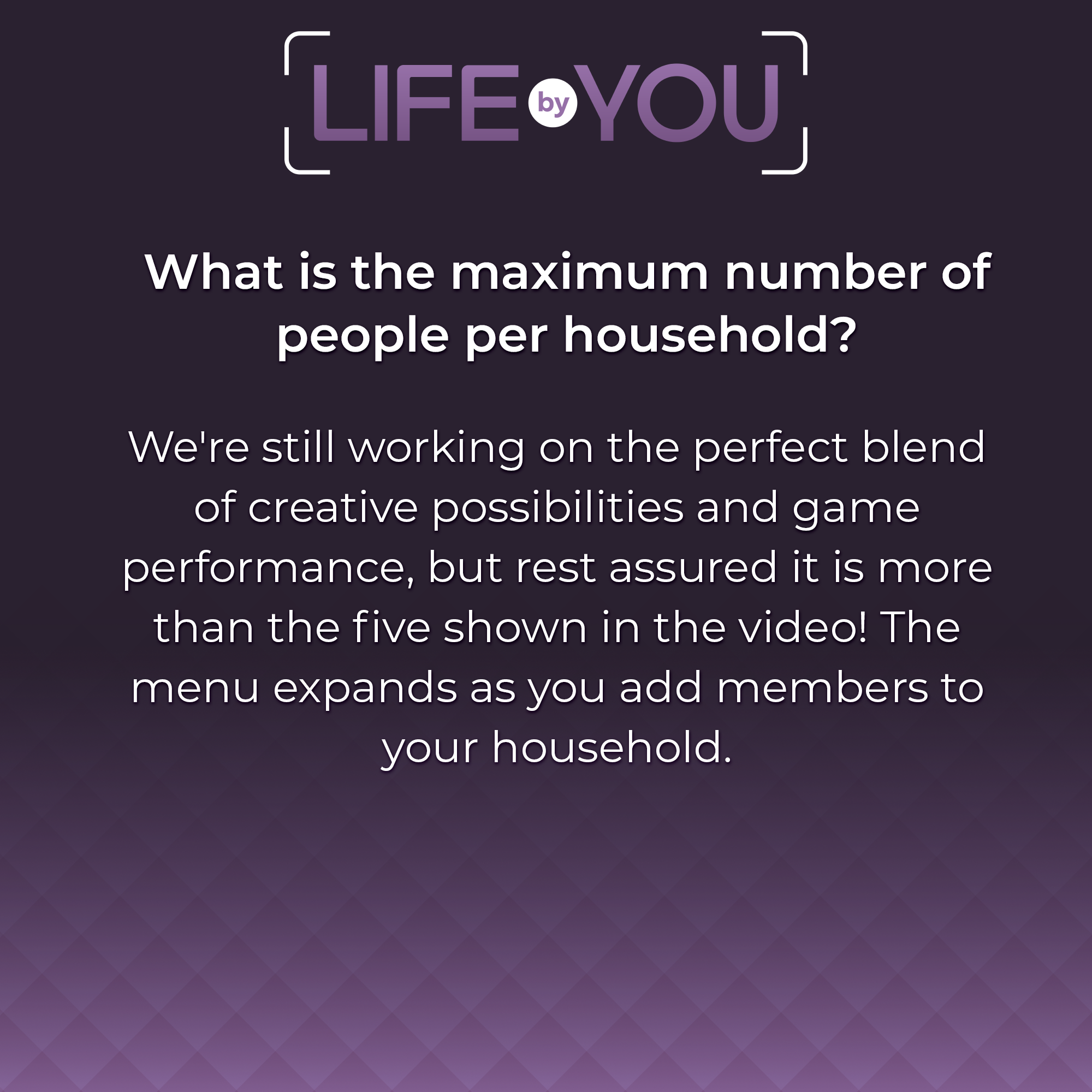 QnA What is the max number of people for household?