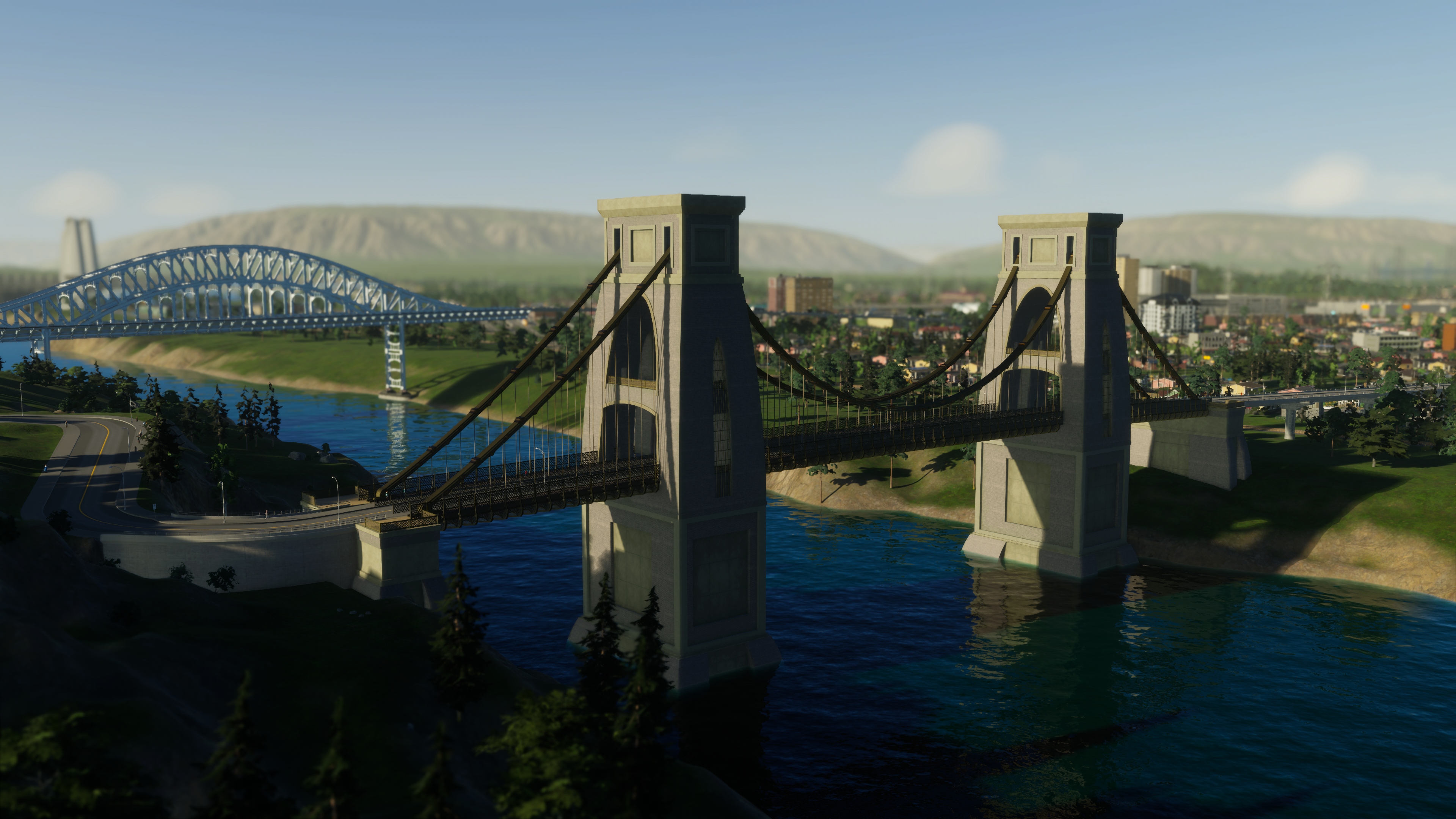 1-7 Two-Lane Suspension Bridge