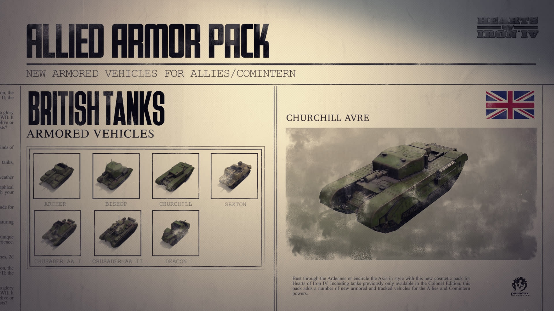 Hearts of Iron IV: Allied Armor Pack (screenshot 3)