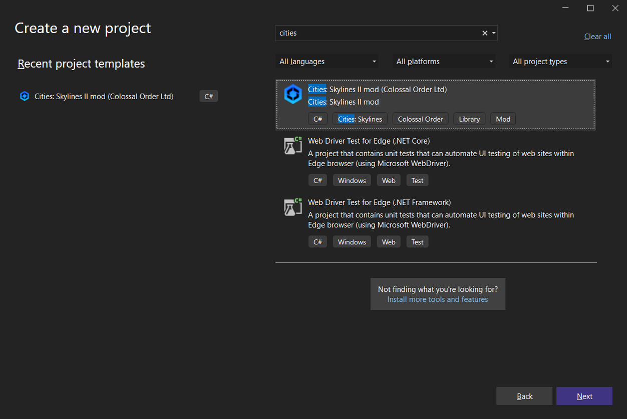 2 Visual Studio new Project Template