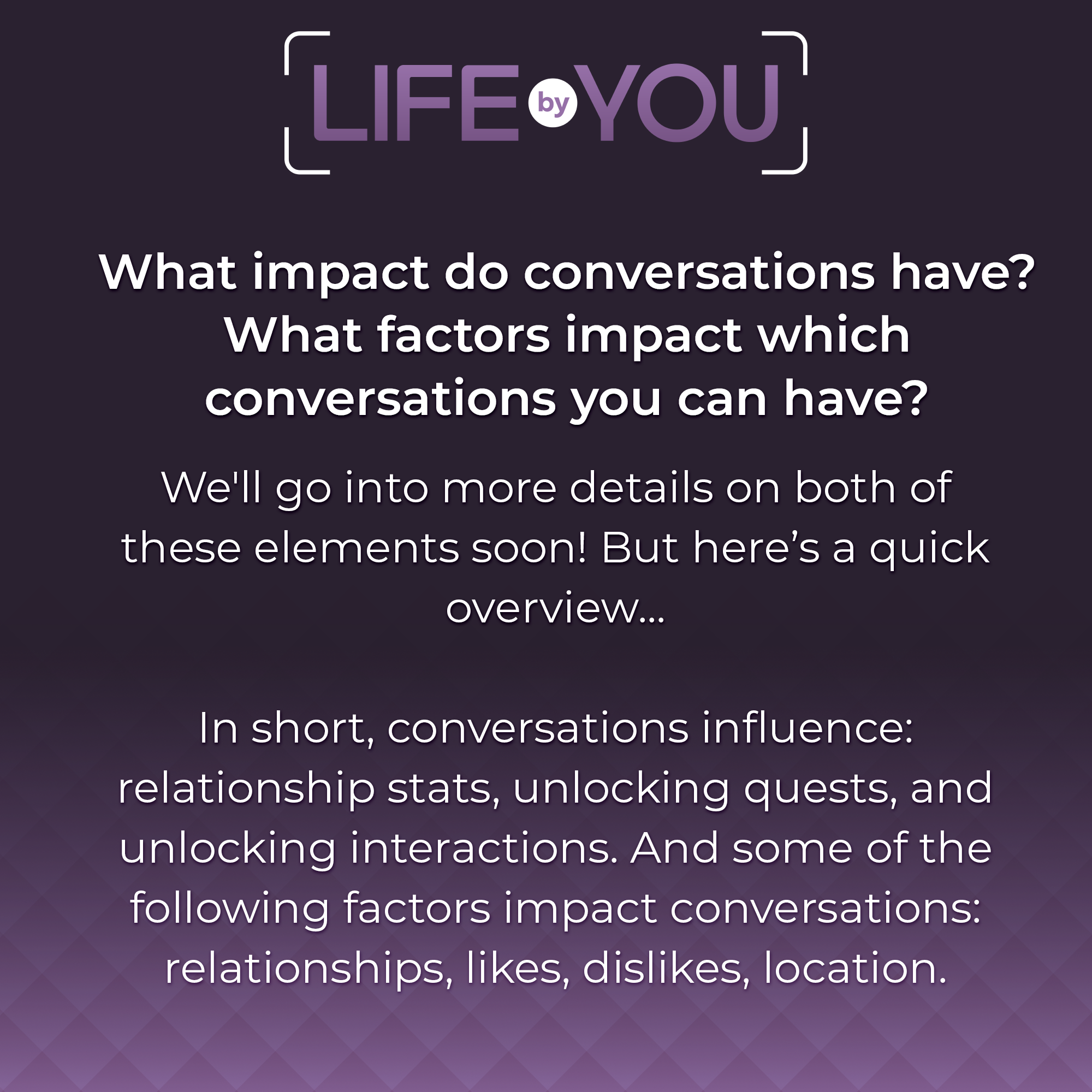 QnA What impact do conversations have? What impacts conversations?