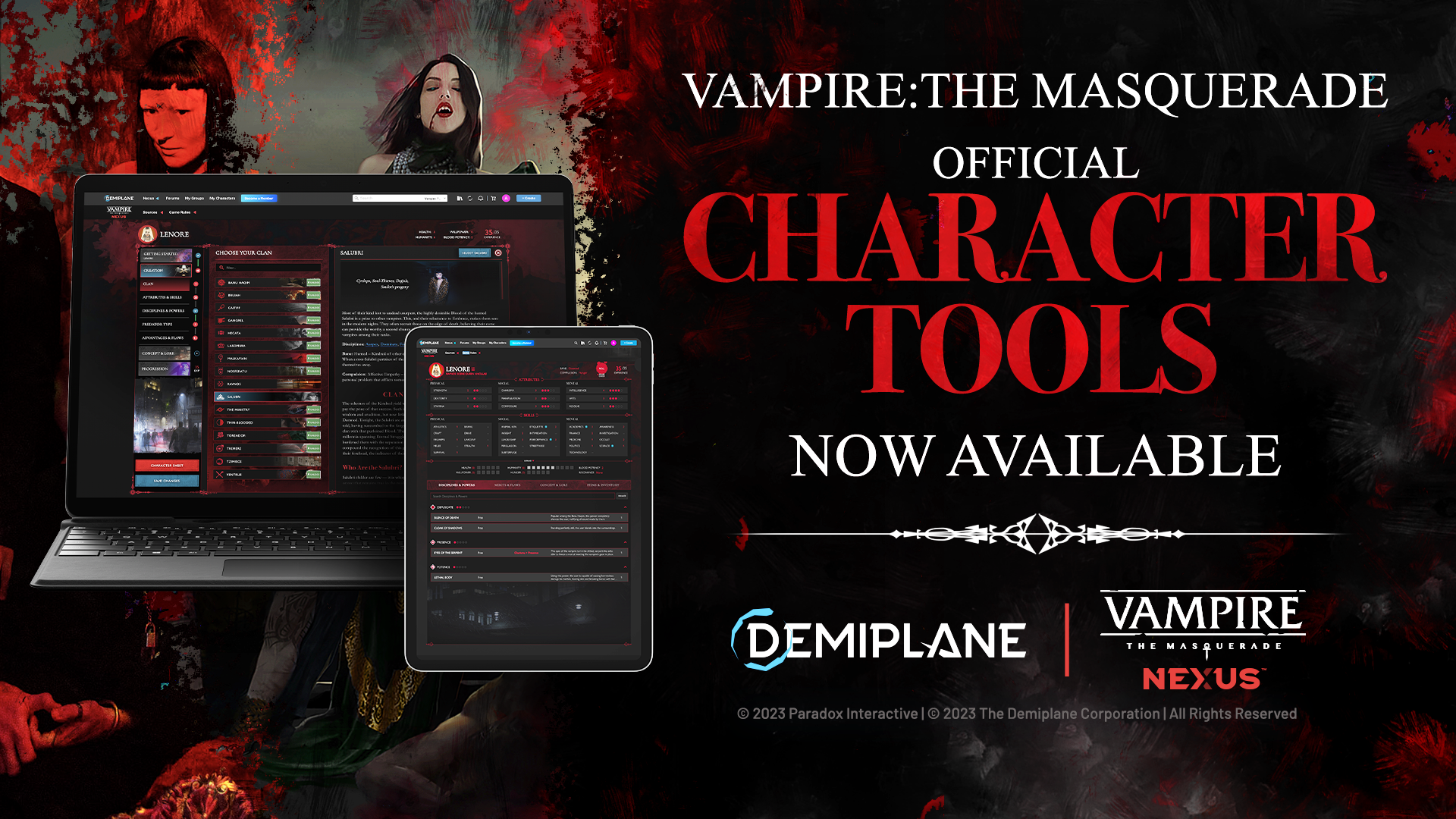 World of Darkness - Demiplane Character Tools Promo