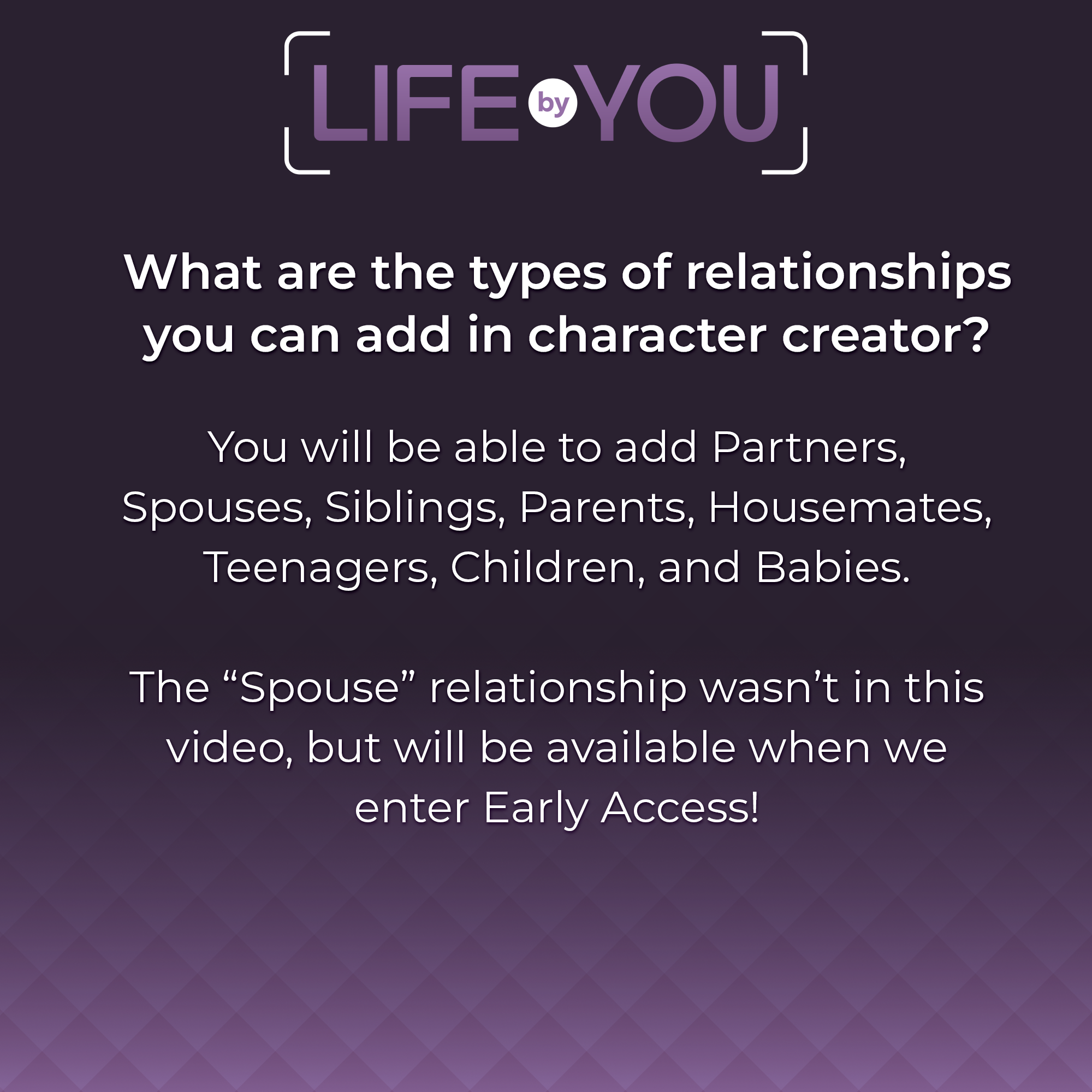 QnA What types of relationships can you add in character creator?