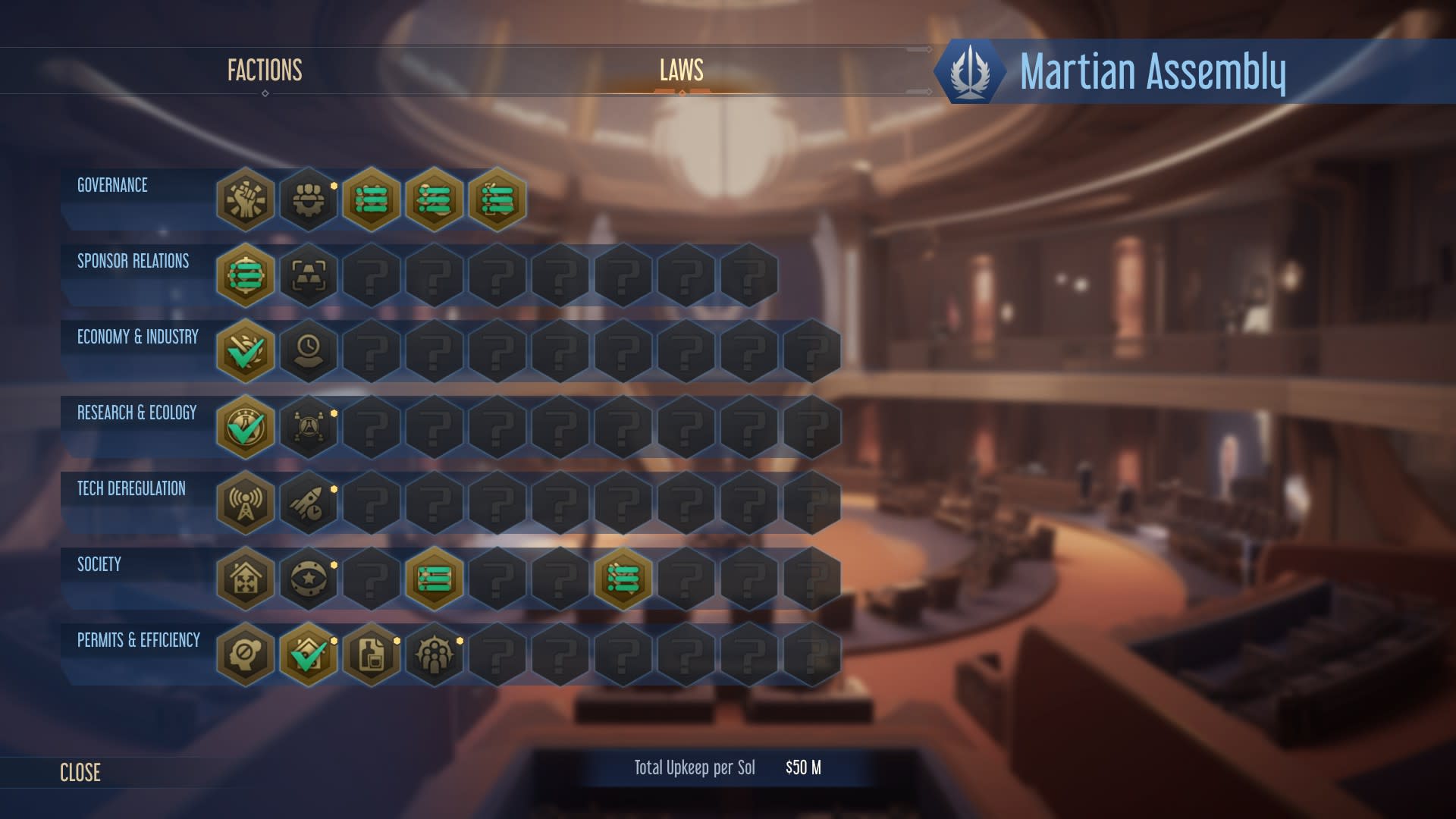 Martian Assembly Law Options