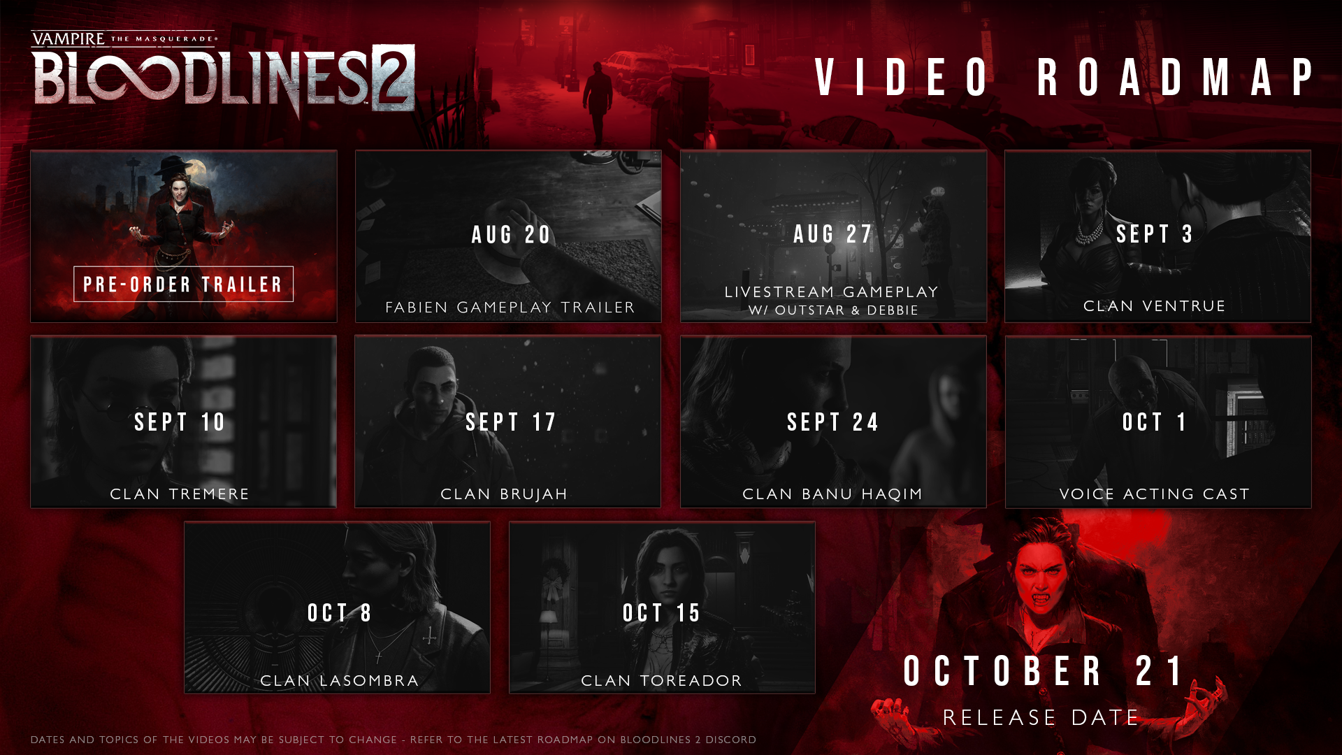Bloodlines 2 Video Roadmap