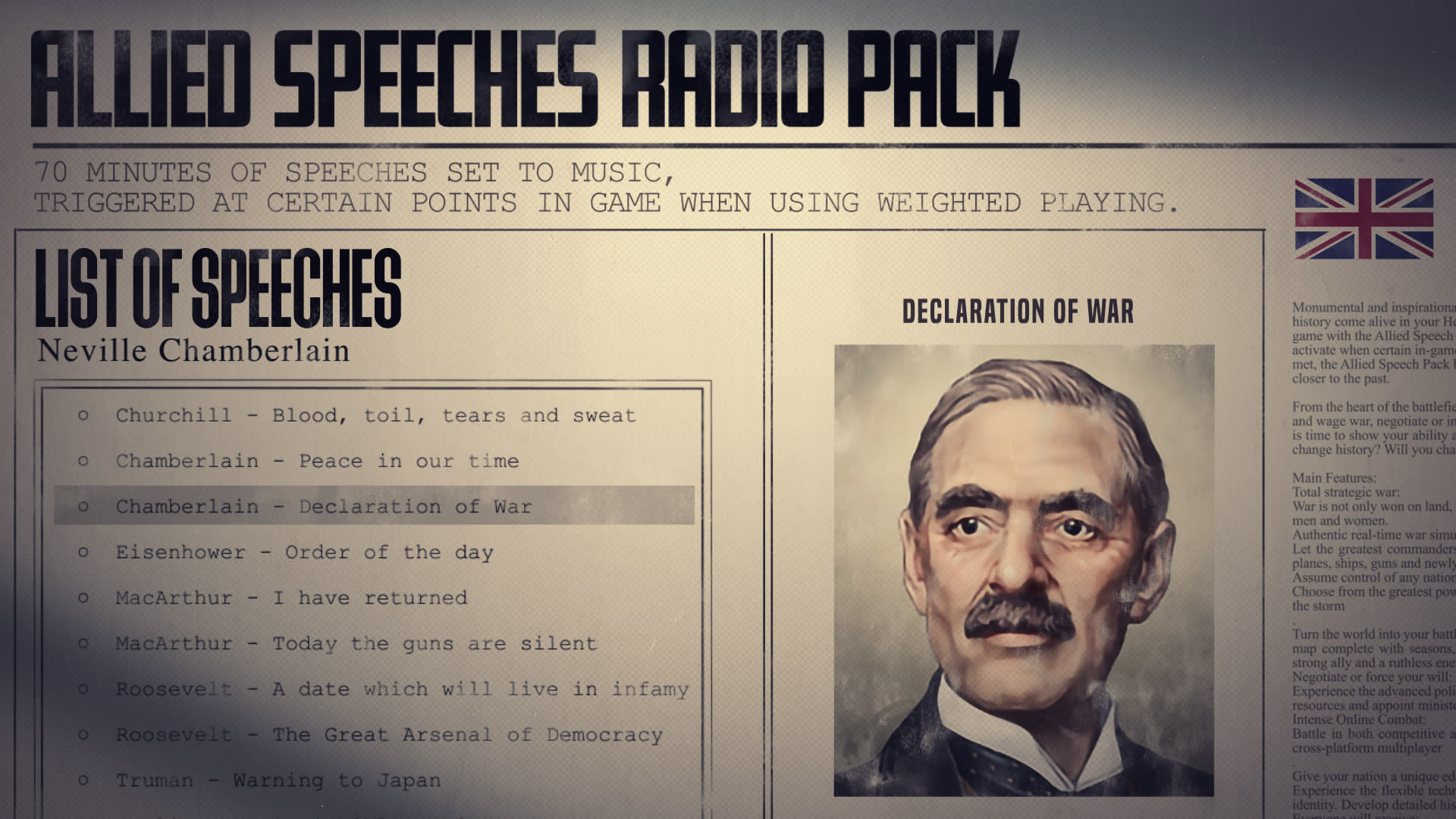 Hearts of Iron IV: Allied Speeches Pack (screenshot 1)