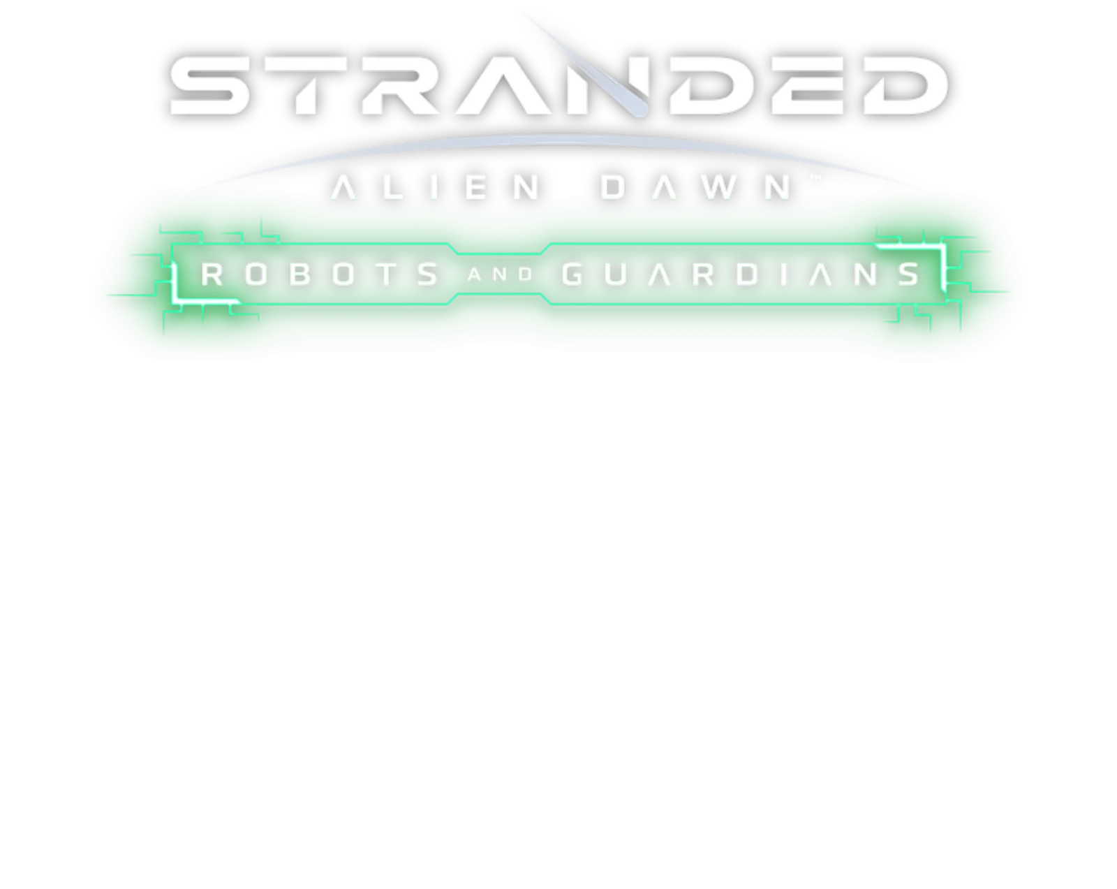 Logotype for Stranded: Alien Dawn - Robots and Guardians